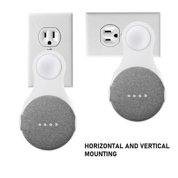 Wasserstein AC Outlet Mount for Google Nest Mini and Google Home Mini White - Picture 2 of 6